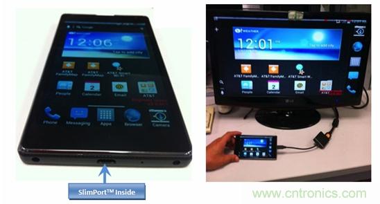 采用SlimPort接口技術(shù)的新一代Google Nexus手機(jī)樣機(jī)。