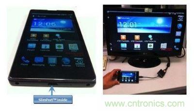 SlimPort支持新一代智能機(jī)和平板電腦連接至任何高清顯示設(shè)備，并兼容MyDP標(biāo)準(zhǔn)