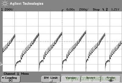 這些波形代表電弧發(fā)生時圖1所示電路的輸出電壓