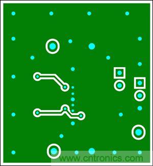 圖8：兩層板布線(底層)，器件為TDFN封裝