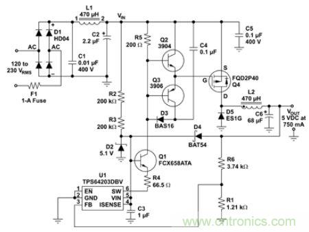 低壓降壓IC實現了簡單、經濟的偏置電源