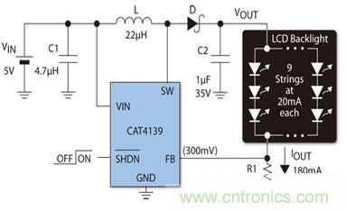 圖1:8英吋LCD模塊背光電路