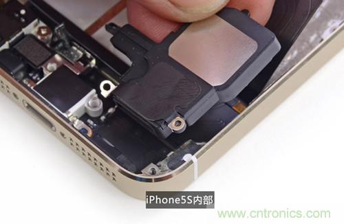 土豪金iPhone 5S拆解：內部結構升級，維修難度增加