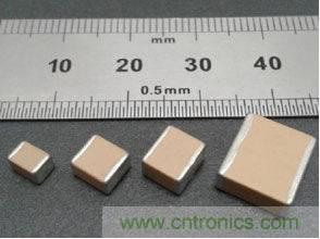 StackiCap的各規(guī)格產(chǎn)品尺寸：1812，2220，2225和3640