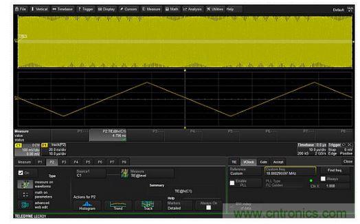 使用TIE參數(shù)軌跡可以繪制出PM波形每個周期的瞬時相位與時間的關(guān)系圖，從而實現(xiàn)對調(diào)相信號的解調(diào)。