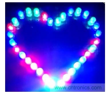 “心”型LED 燈效果圖