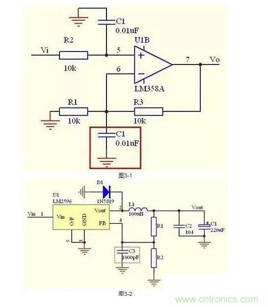 2、不要在運放輸出直接并接電容