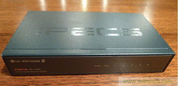 圖1：LG愛立信公司5口千兆以太網(wǎng)(GbE)交換機ES-1105G正面圖。