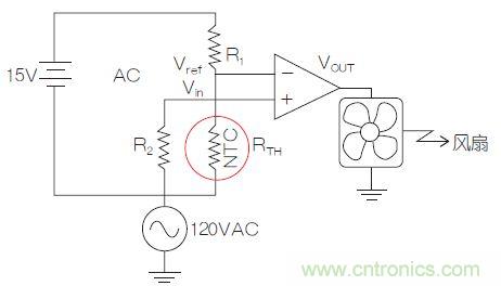 圖2：測溫電橋電路。
