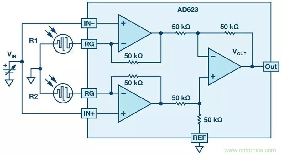 你有沒有試過用儀表放大器測量兩個光源的相對強(qiáng)度？