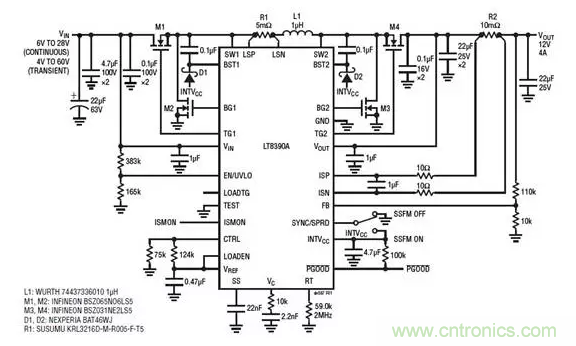 具有高效率和低 EMI并可調(diào)節(jié)高功率電壓和電流的降壓-升壓型控制器 具有高效率和低 EMI并可調(diào)節(jié)高功率電壓和電流的降壓-升壓型控制器