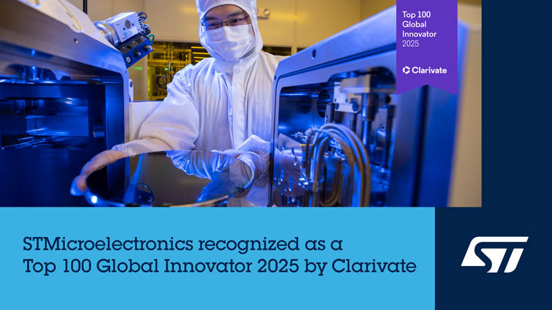 意法半導(dǎo)體被評(píng)為2025年全球百強(qiáng)創(chuàng)新機(jī)構(gòu)，已連續(xù)七年獲此殊榮